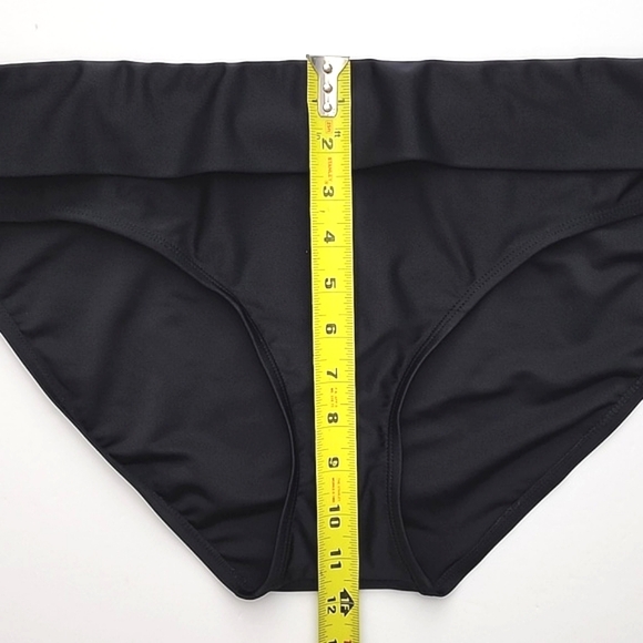 Christina  Women's Black Swim Bikini Bottom Foldover Hem Size 18 - Picture 10 of 11